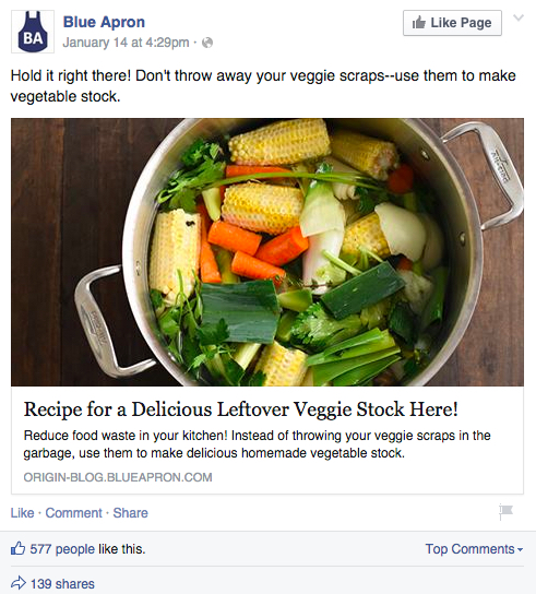 Blue Apron Recipes facebook