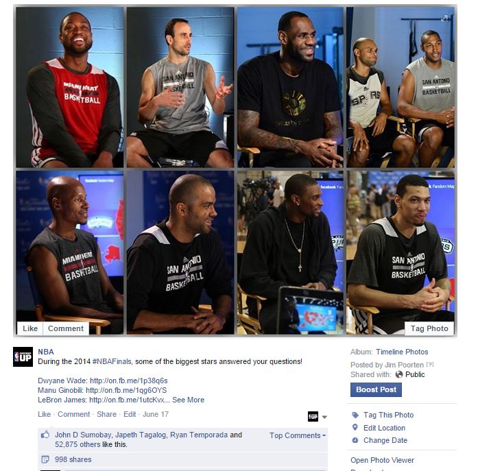 NBA hosted video Q&A with players and fans on Facebook Live